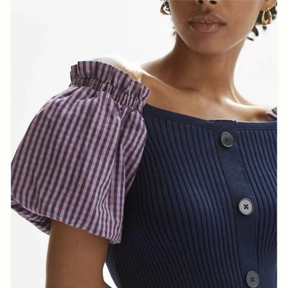 Maeve by Anthropologie Ribbed Button-Front Mini Dress - Size L - Picture 3 of 10